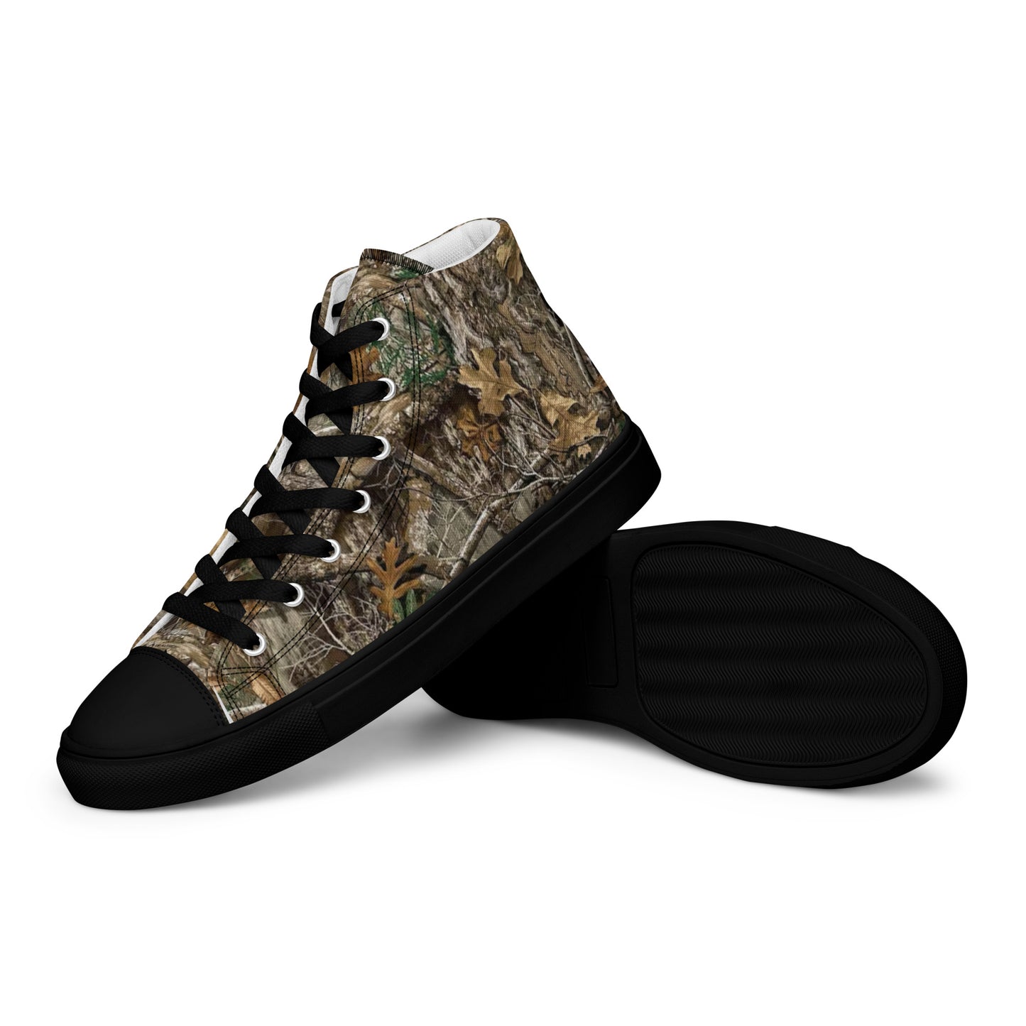 Camo Black Men’s high top canvas shoes