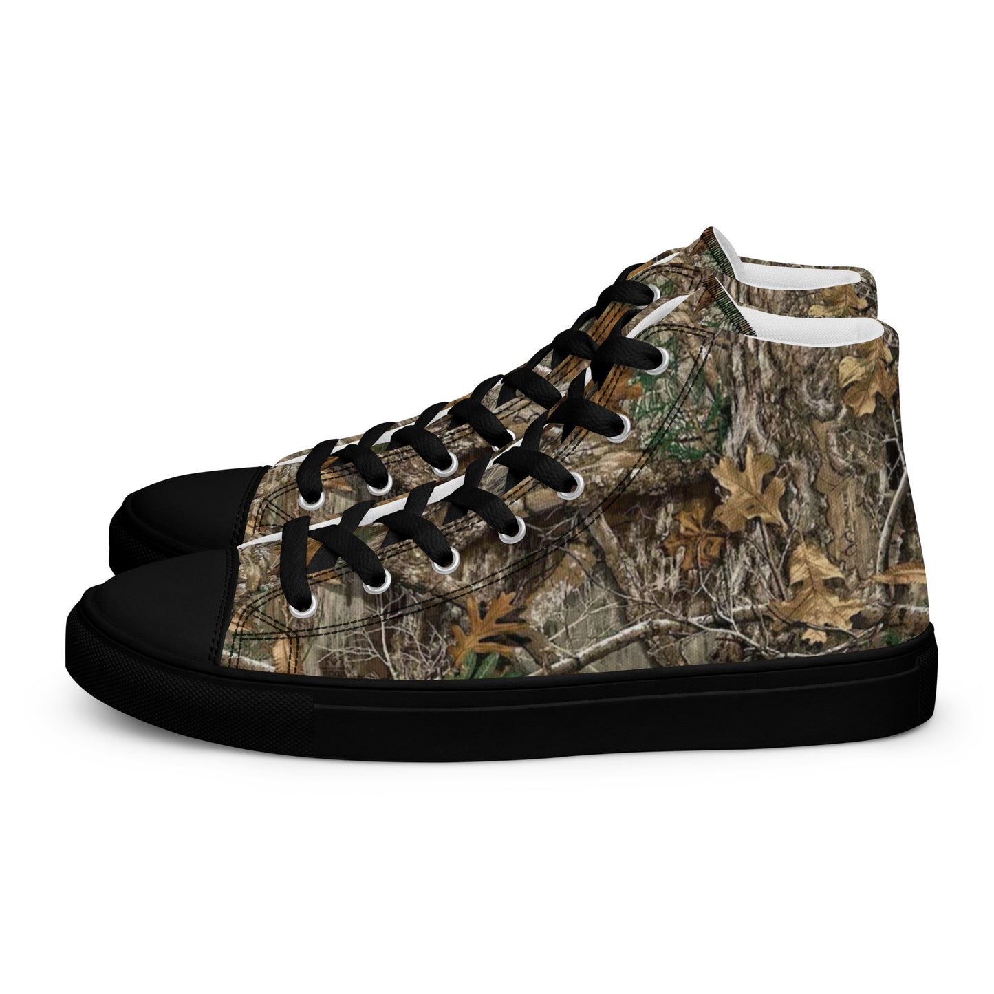 Camo Black Men’s high top canvas shoes