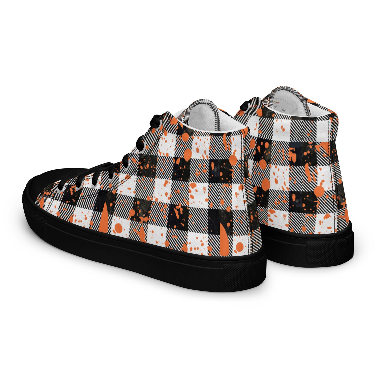 Checkered Men’s high top canvas shoes