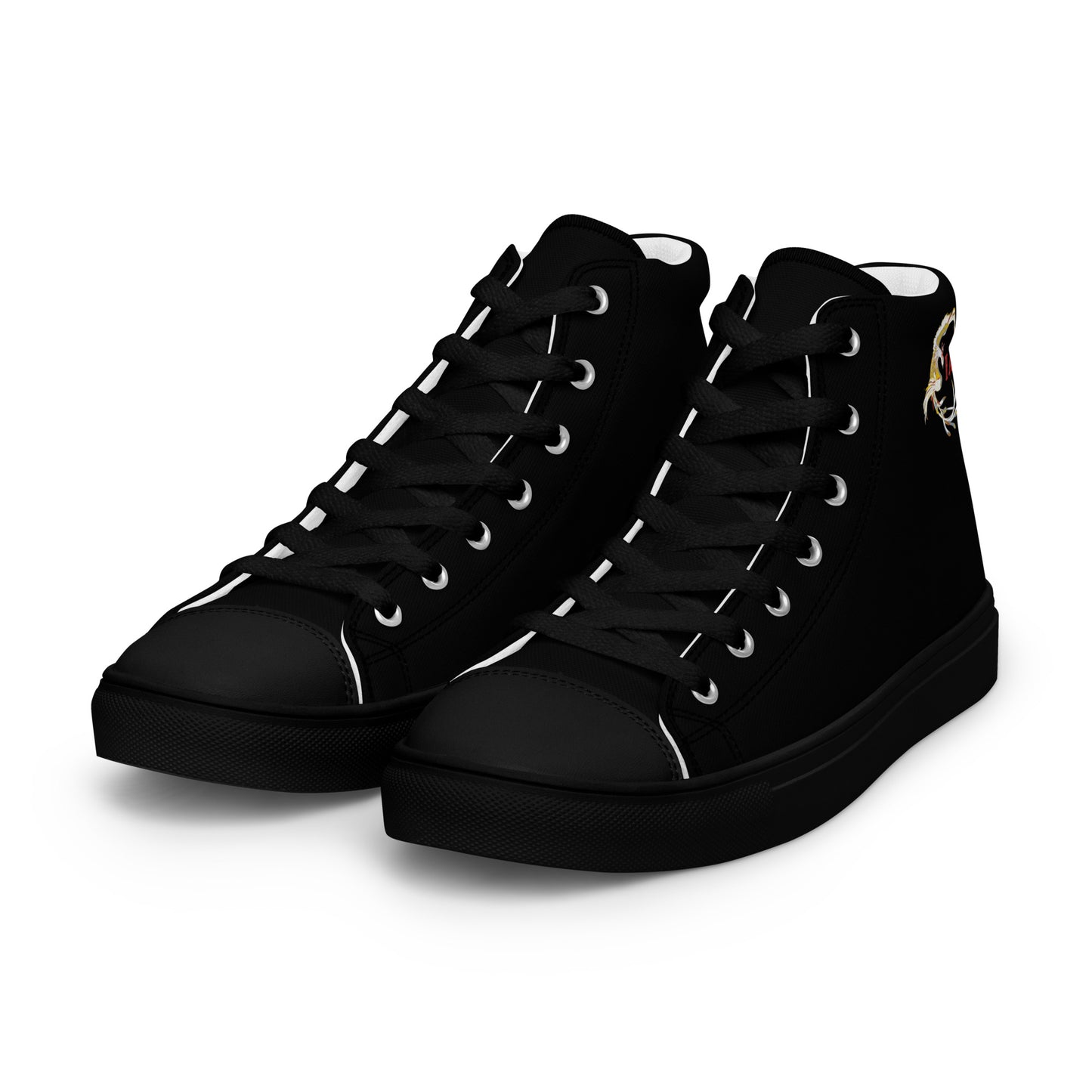 Black on Black IAM Men’s high top canvas shoes