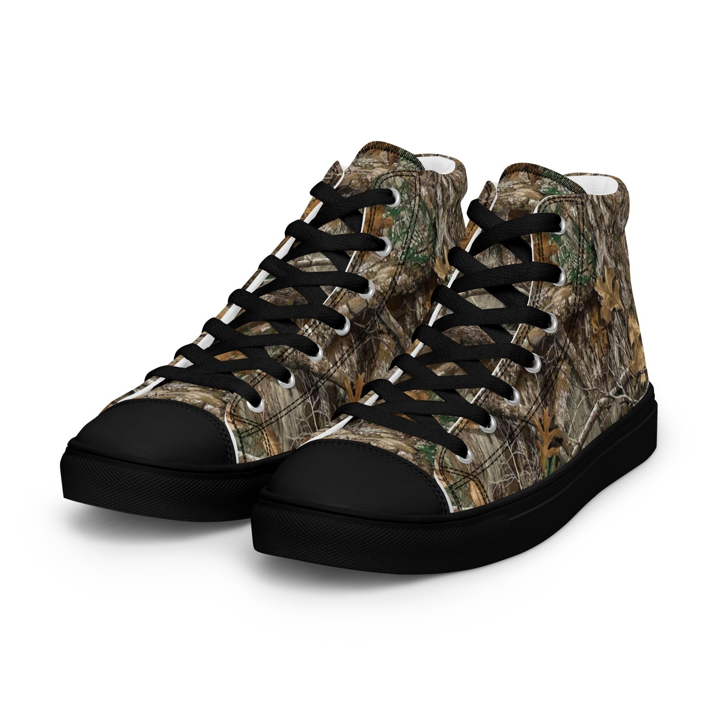Camo Black Men’s high top canvas shoes