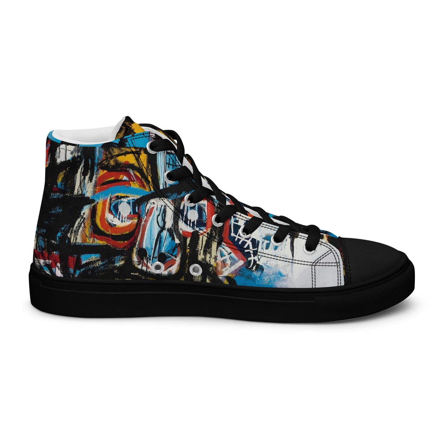 BAs Face Black sole Men’s high top canvas shoes