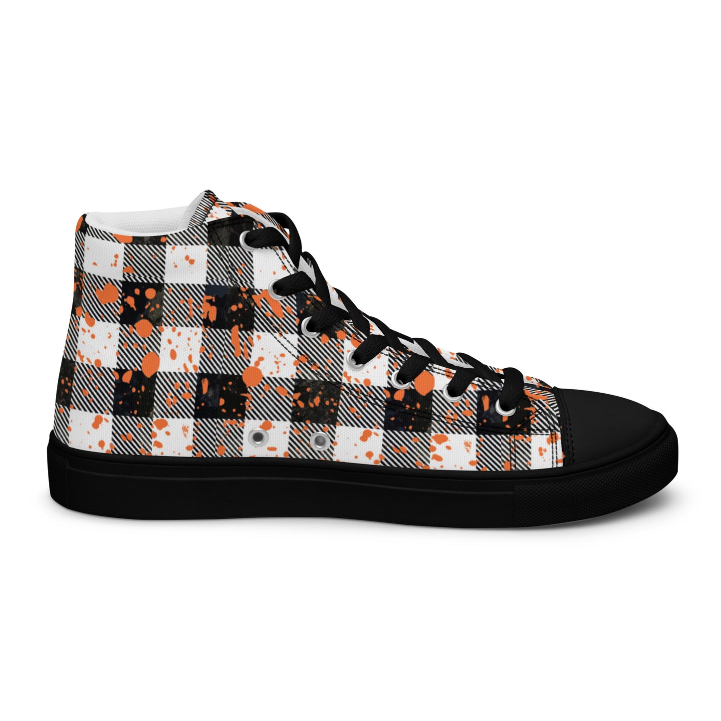 Checkered Men’s high top canvas shoes