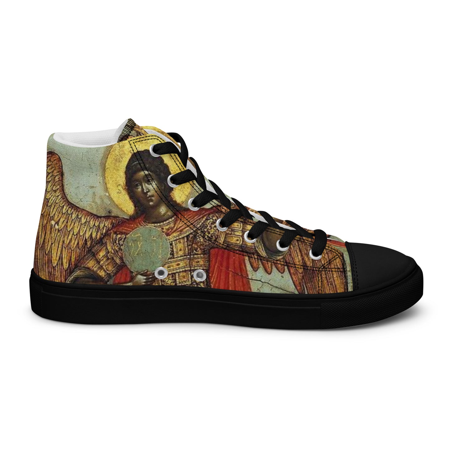 Divine Messenger Black Men’s high top canvas shoes