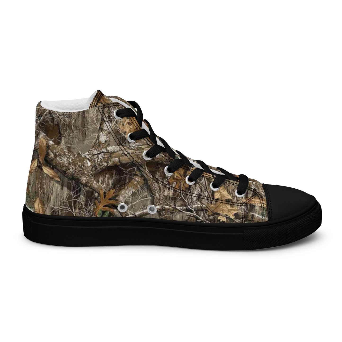 Camo Black Men’s high top canvas shoes