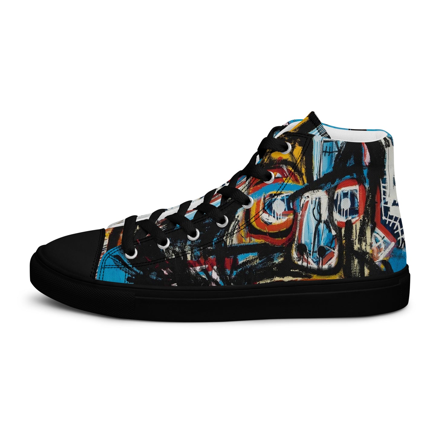 BAs Face Black sole Men’s high top canvas shoes