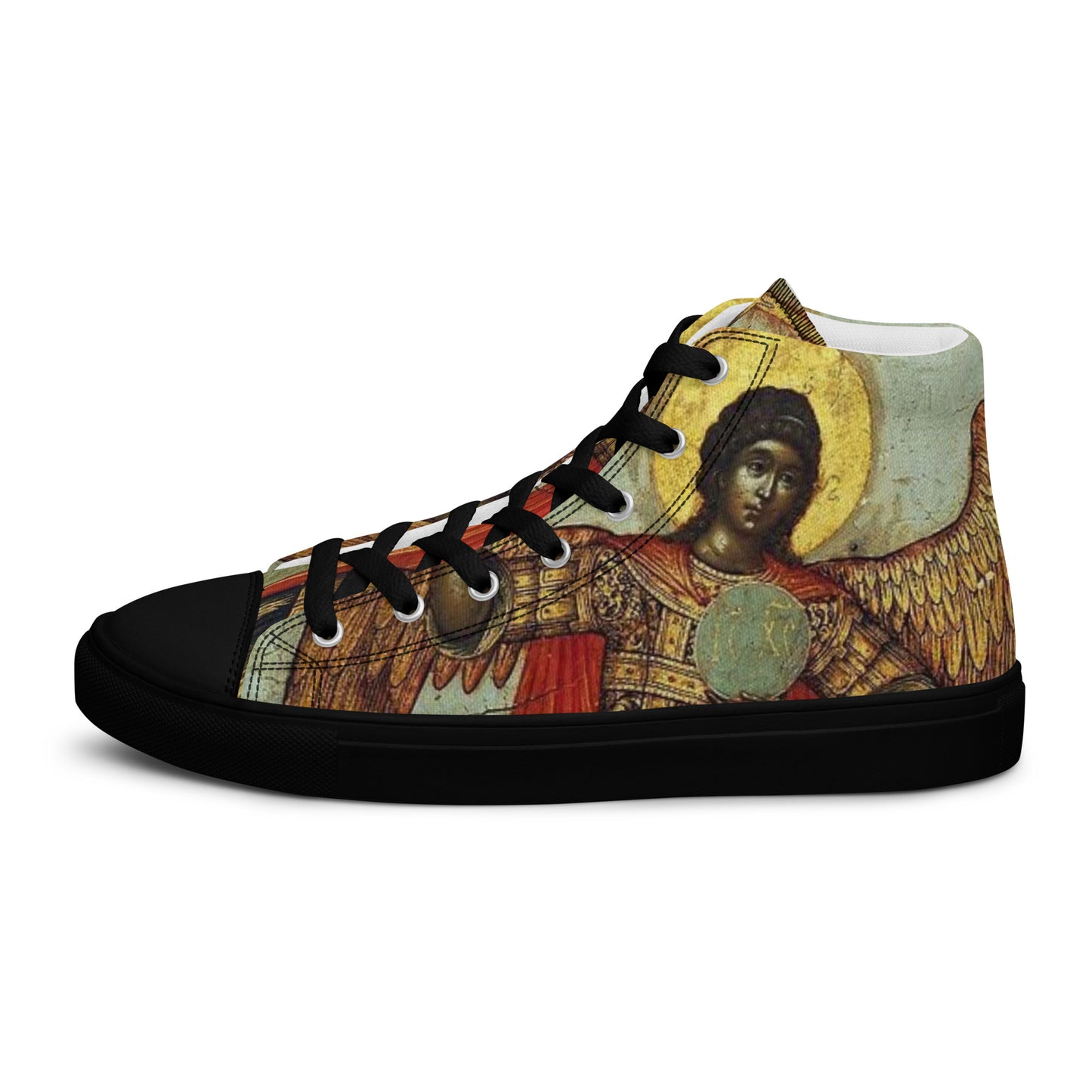 Divine Messenger Black Men’s high top canvas shoes