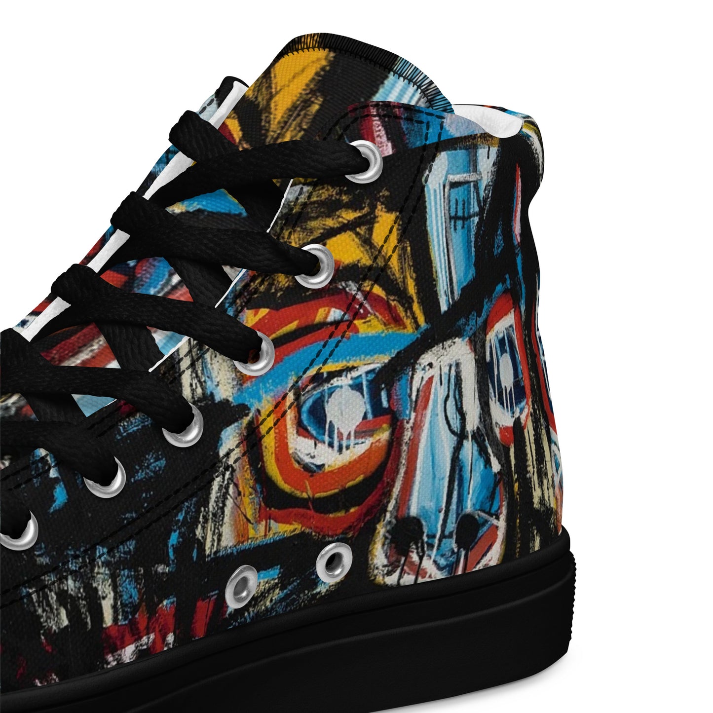 BAs Face Black sole Men’s high top canvas shoes