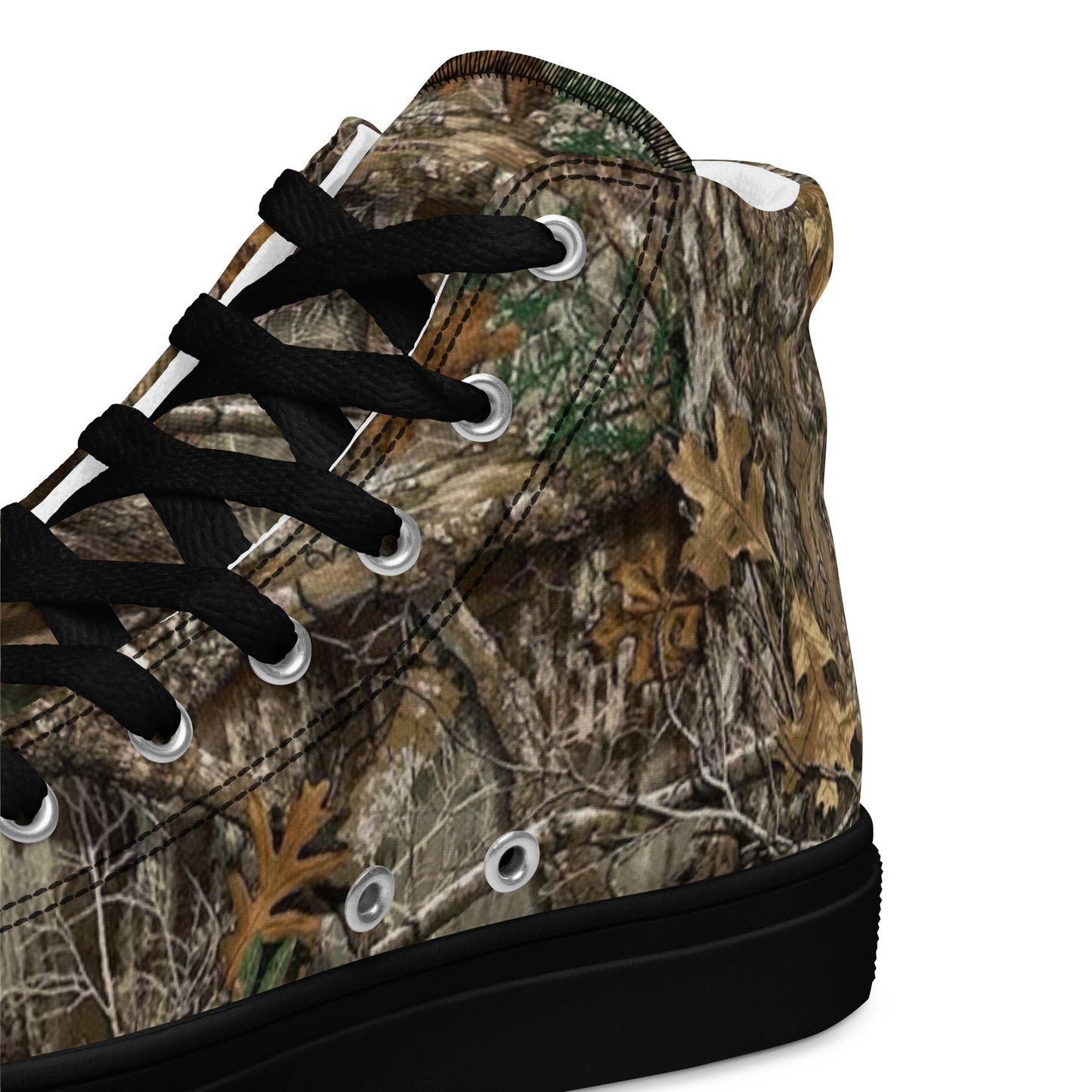 Camo Black Men’s high top canvas shoes