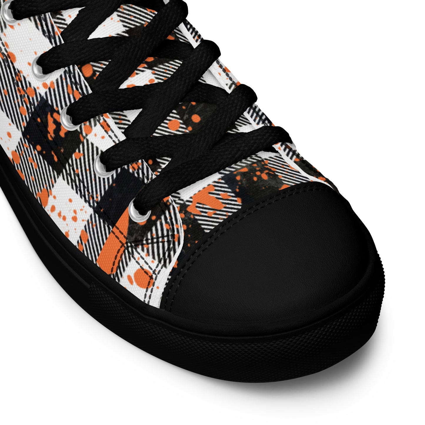 Checkered Men’s high top canvas shoes