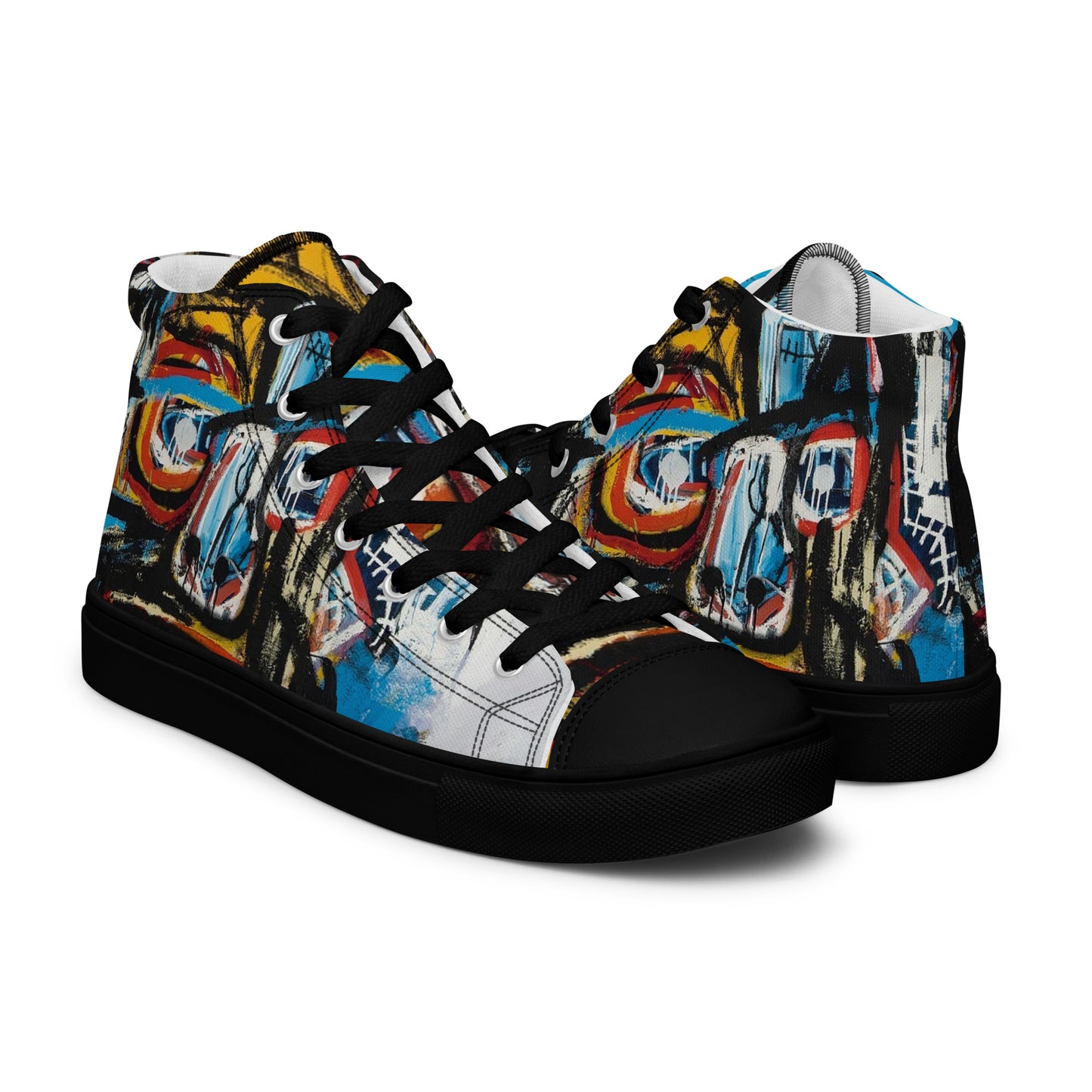 BAs Face Black sole Men’s high top canvas shoes