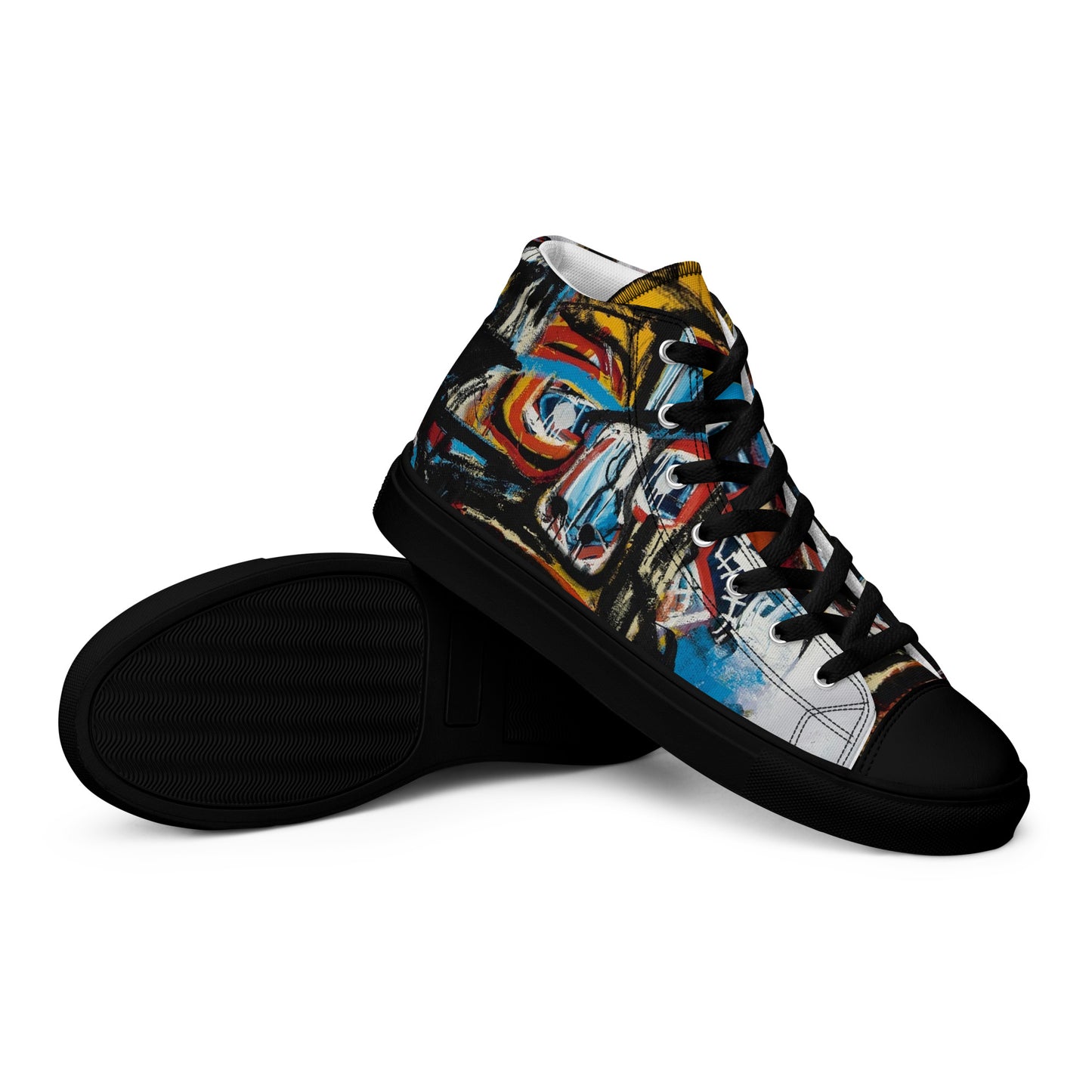 BAs Face Black sole Men’s high top canvas shoes