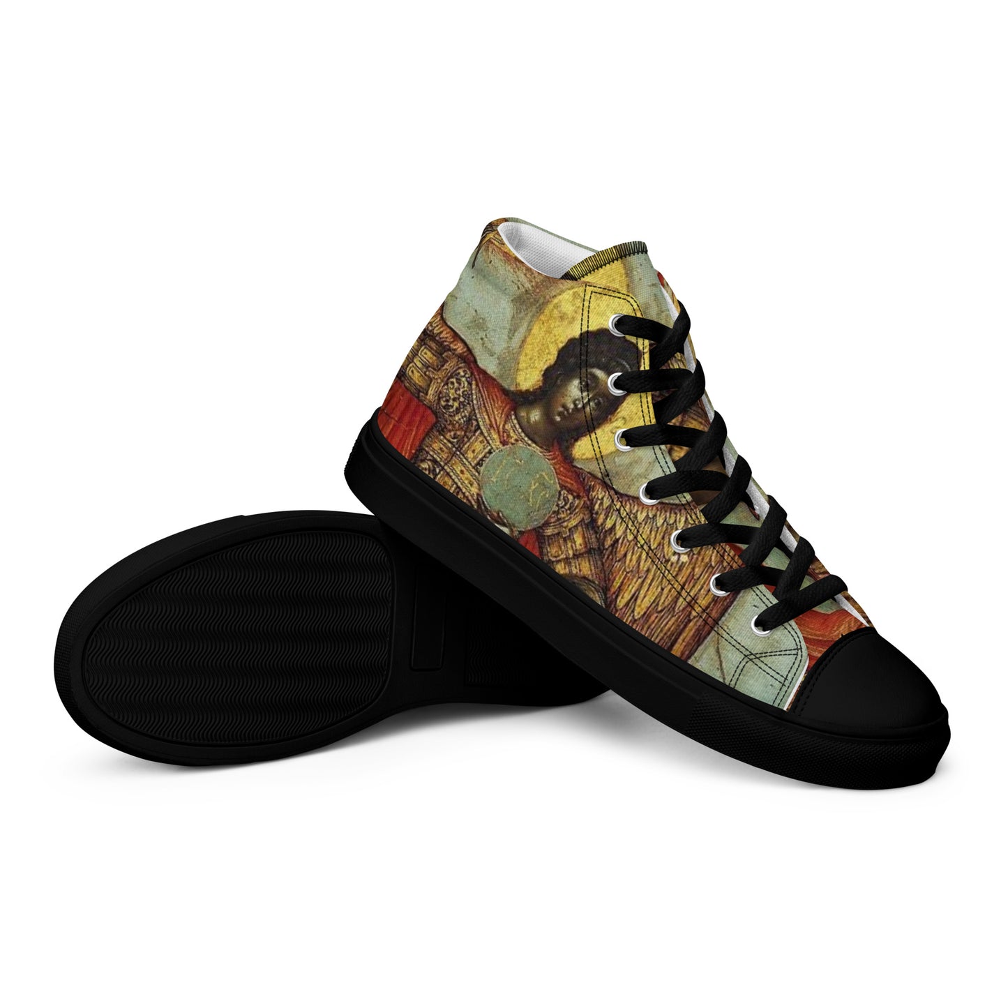 Divine Messenger Black Men’s high top canvas shoes