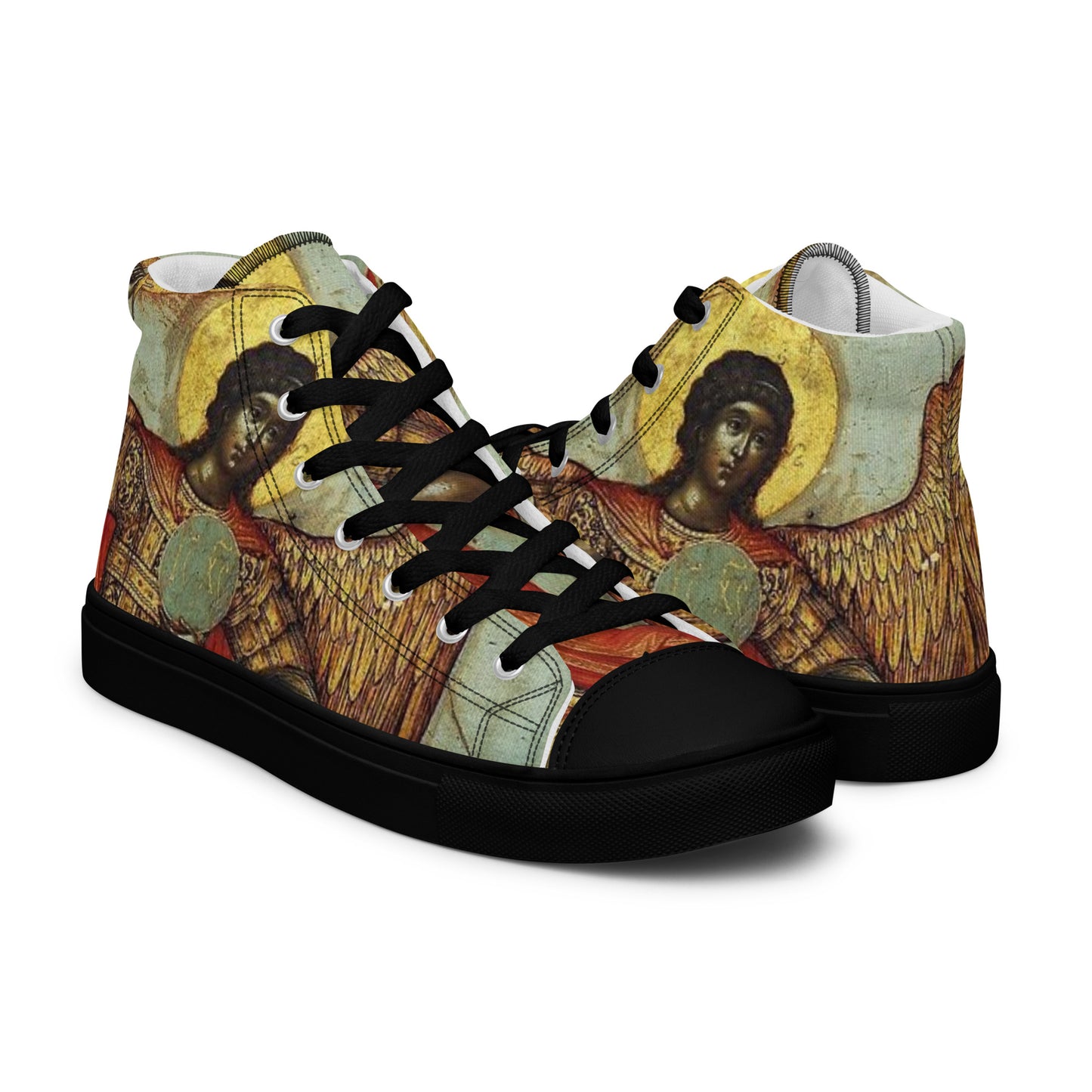 Divine Messenger Black Men’s high top canvas shoes