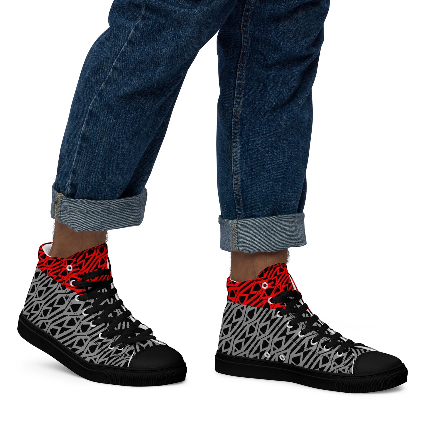 IAm Print Men’s high top canvas shoes
