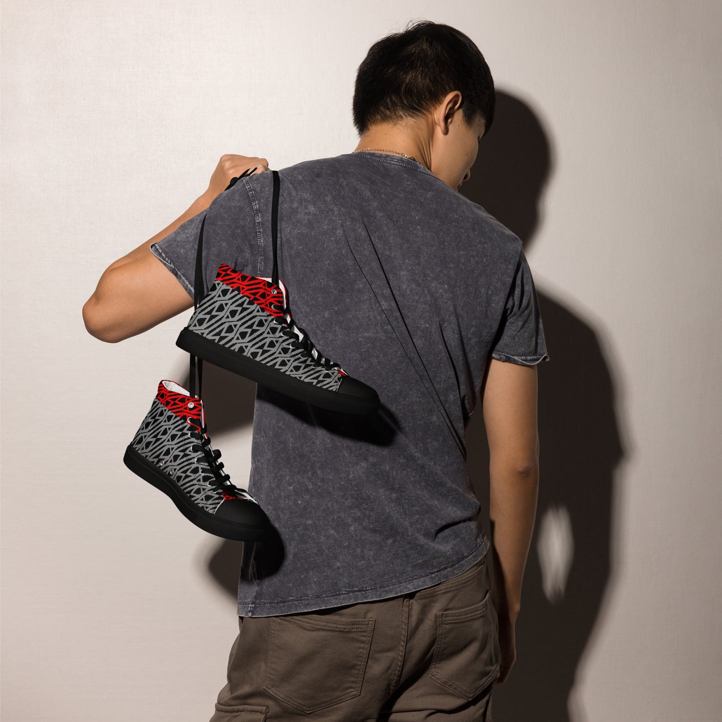 IAm Print Men’s high top canvas shoes