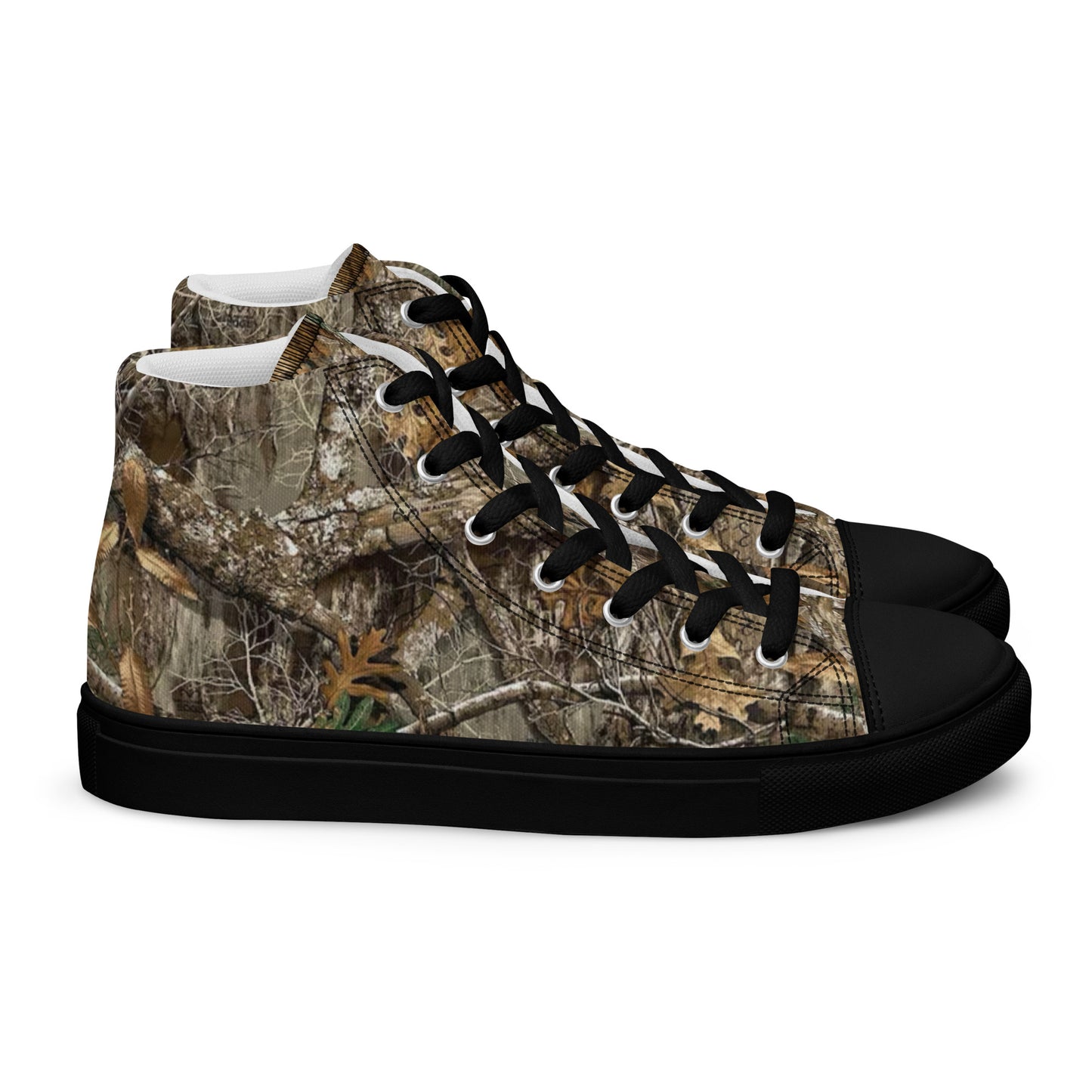 Camo Black Men’s high top canvas shoes