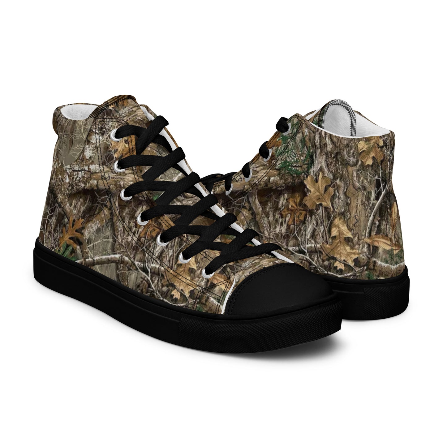Camo Black Men’s high top canvas shoes