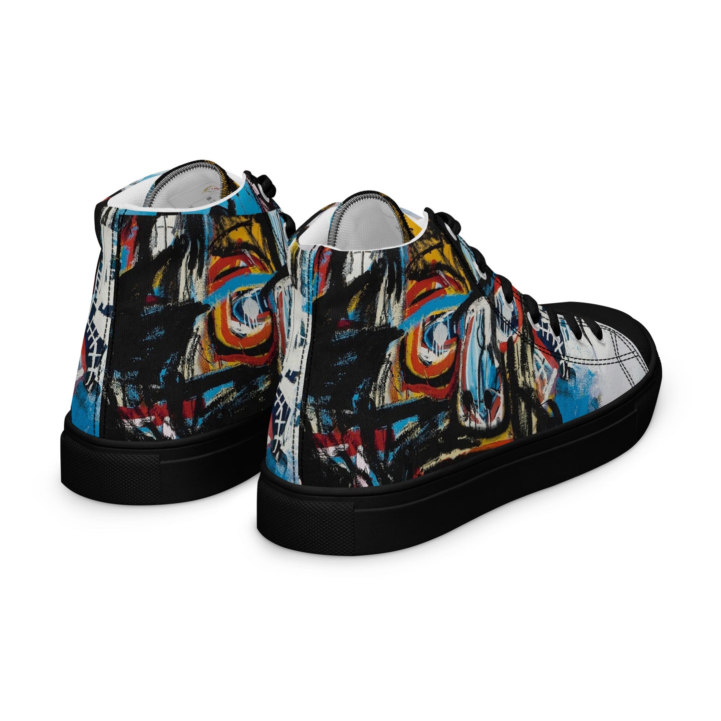 BAs Face Black sole Men’s high top canvas shoes