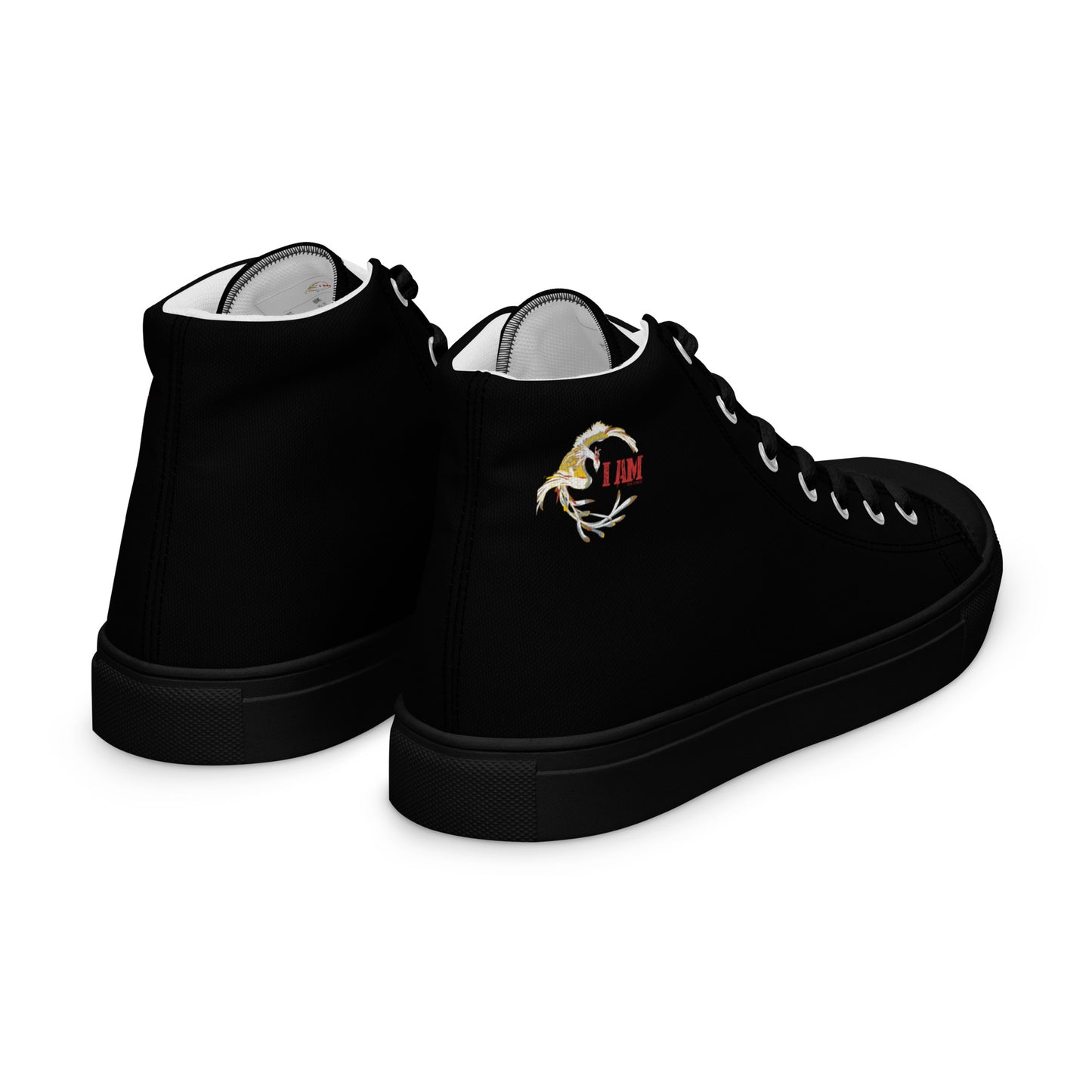 Black on Black IAM Men’s high top canvas shoes