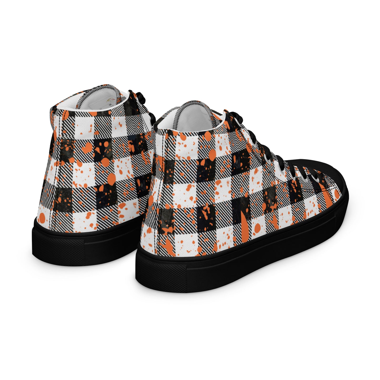 Checkered Men’s high top canvas shoes