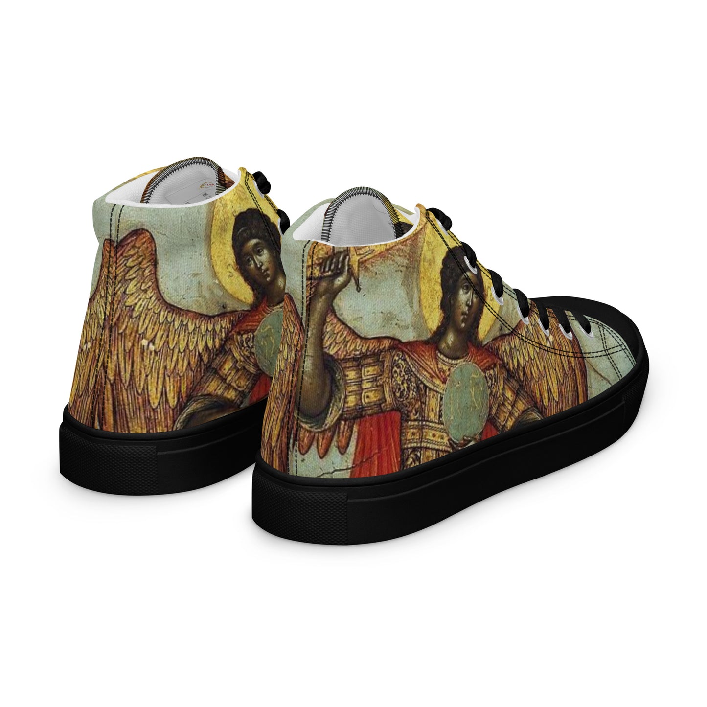 Divine Messenger Black Men’s high top canvas shoes