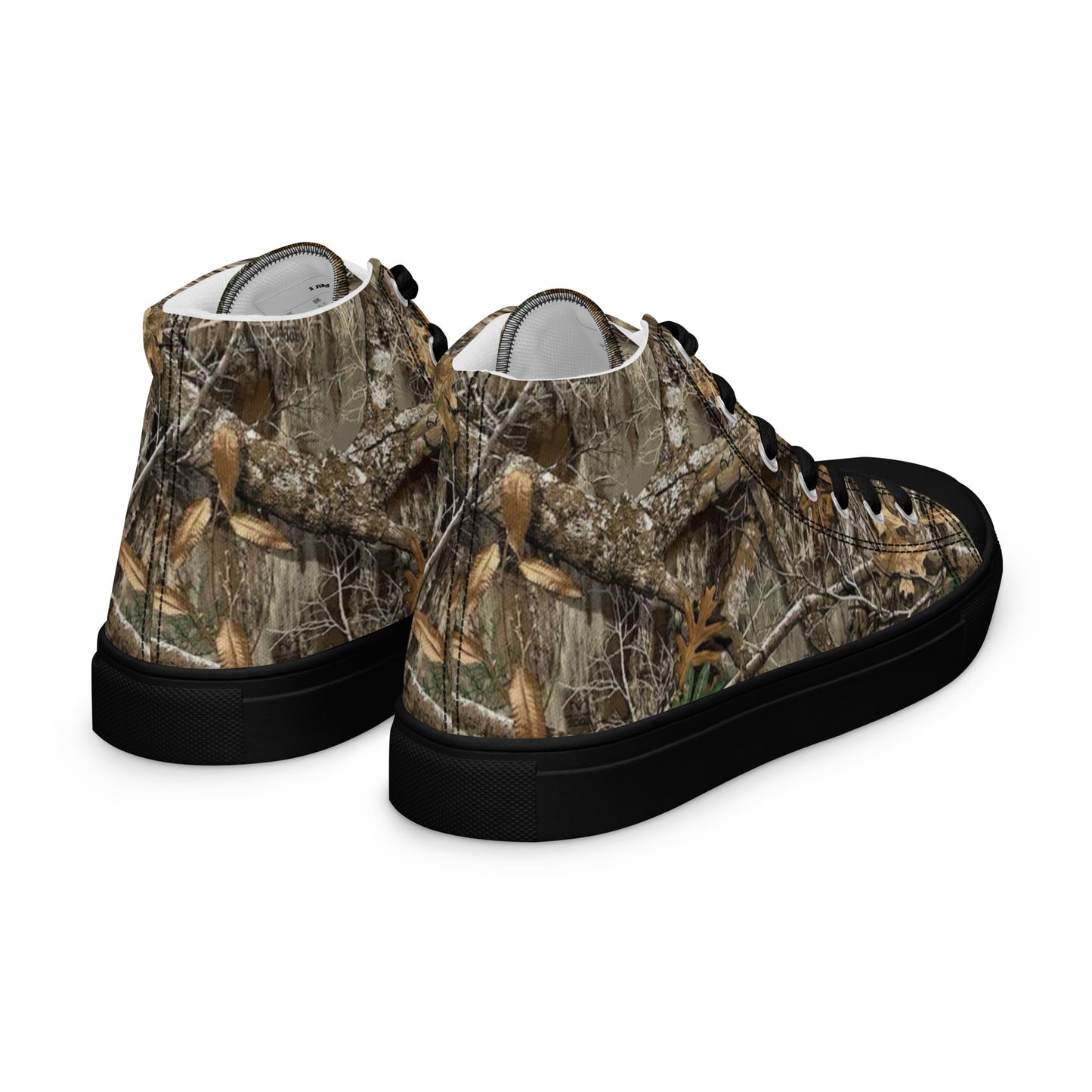 Camo Black Men’s high top canvas shoes