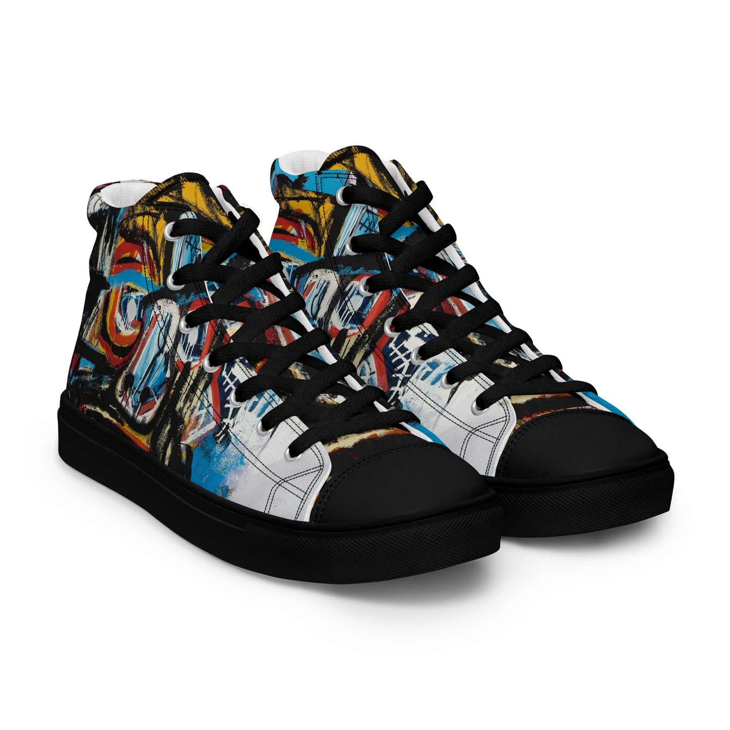 BAs Face Black sole Men’s high top canvas shoes