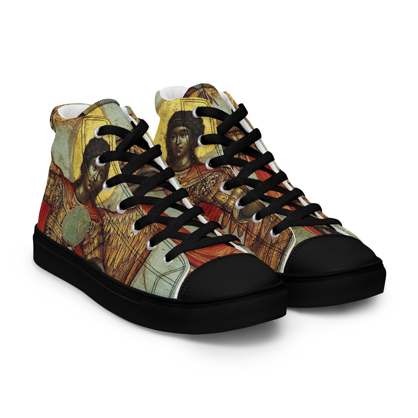 Divine Messenger Black Men’s high top canvas shoes