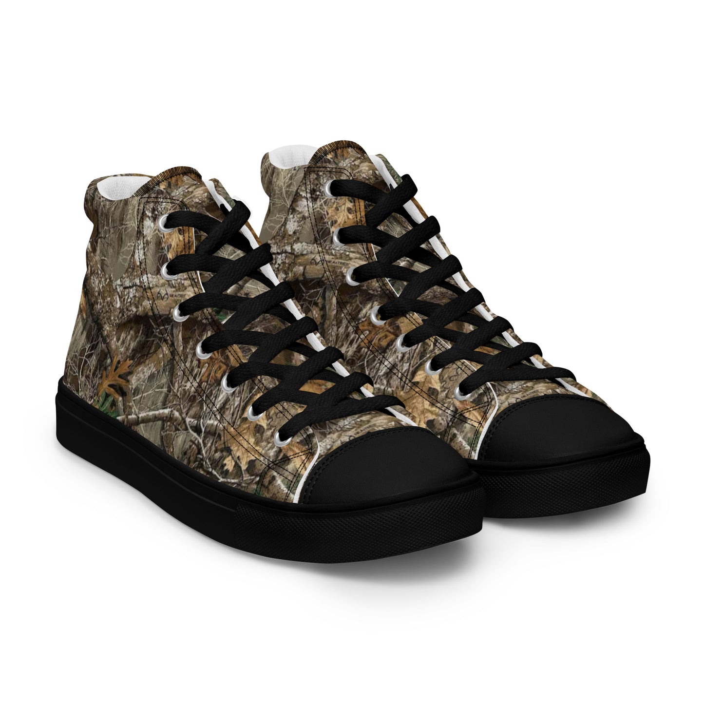 Camo Black Men’s high top canvas shoes