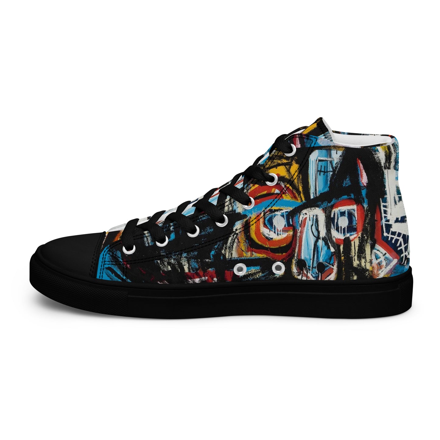 BAs Face Black sole Men’s high top canvas shoes