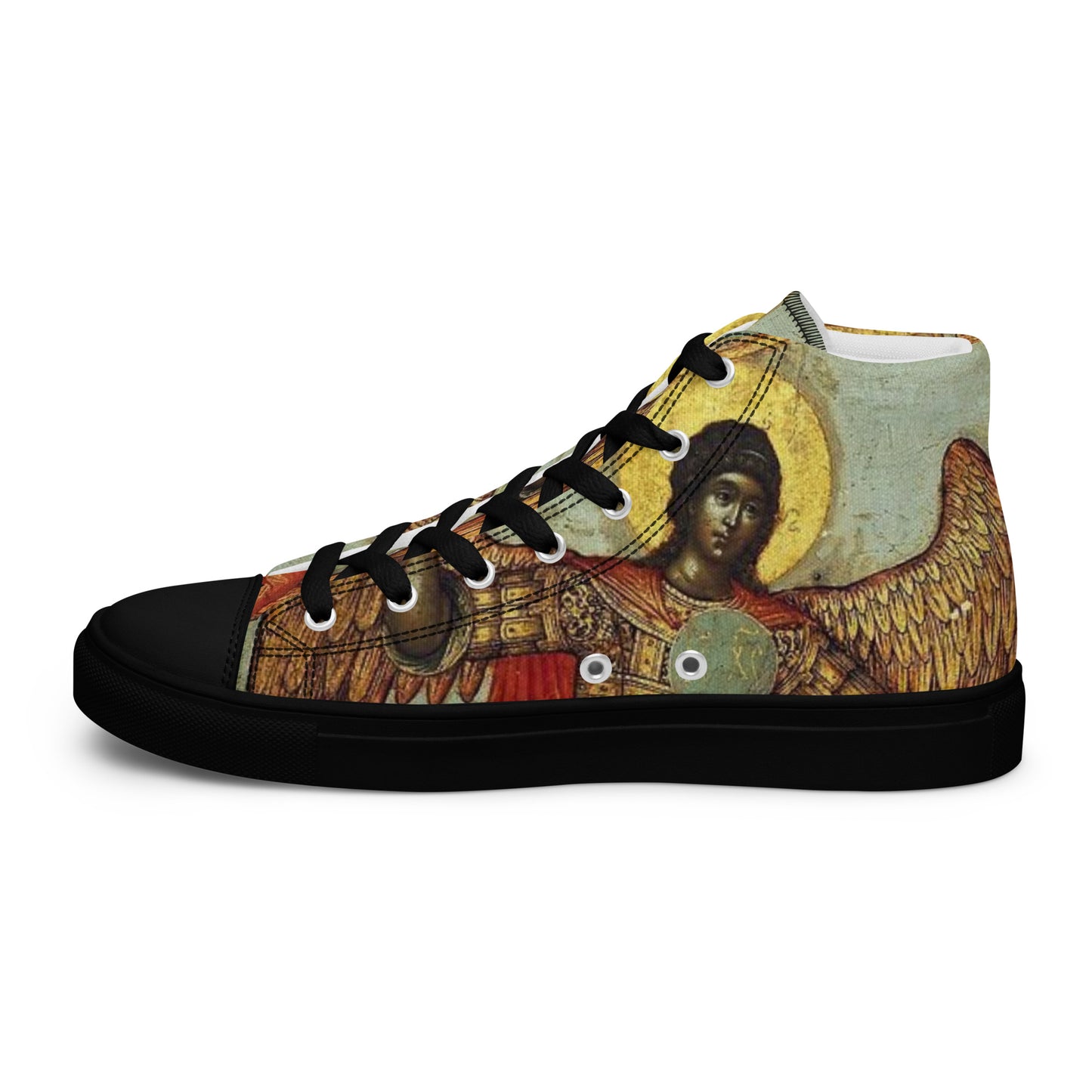 Divine Messenger Black Men’s high top canvas shoes