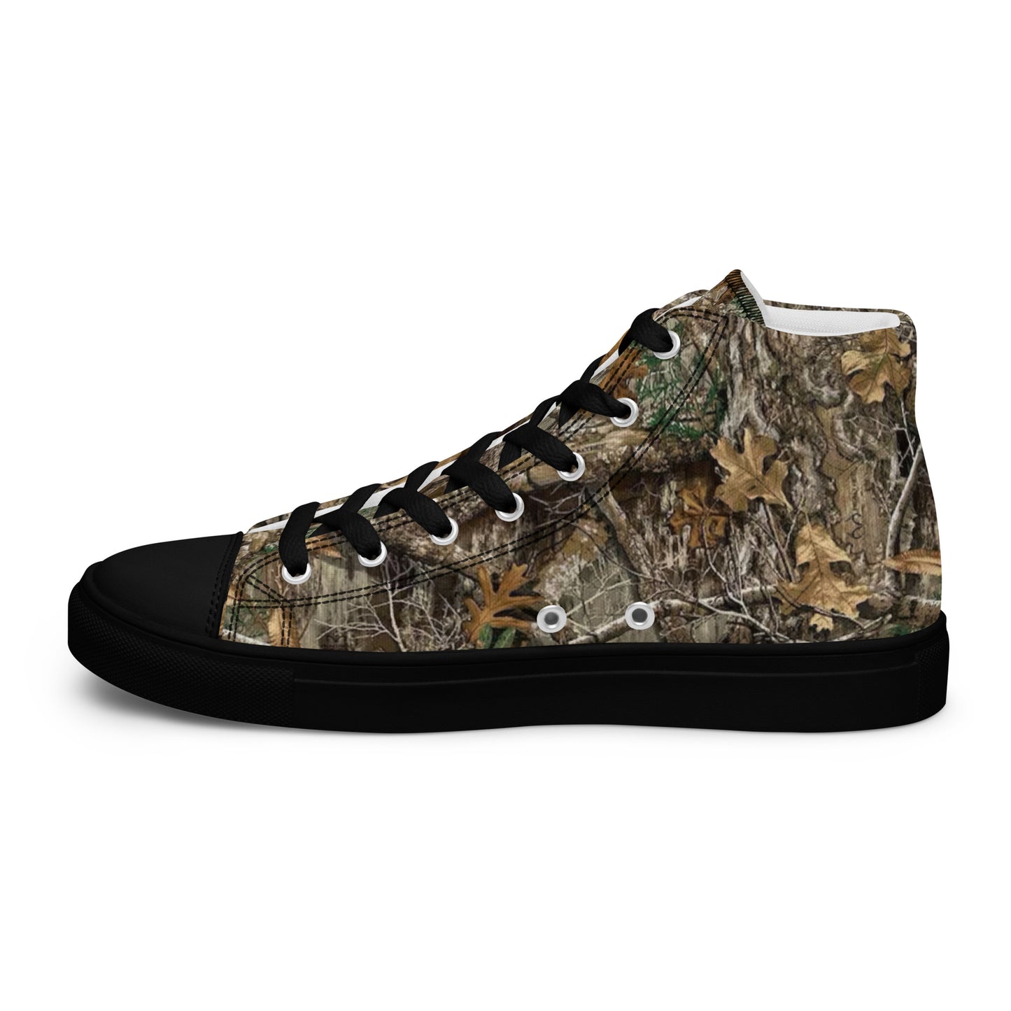 Camo Black Men’s high top canvas shoes