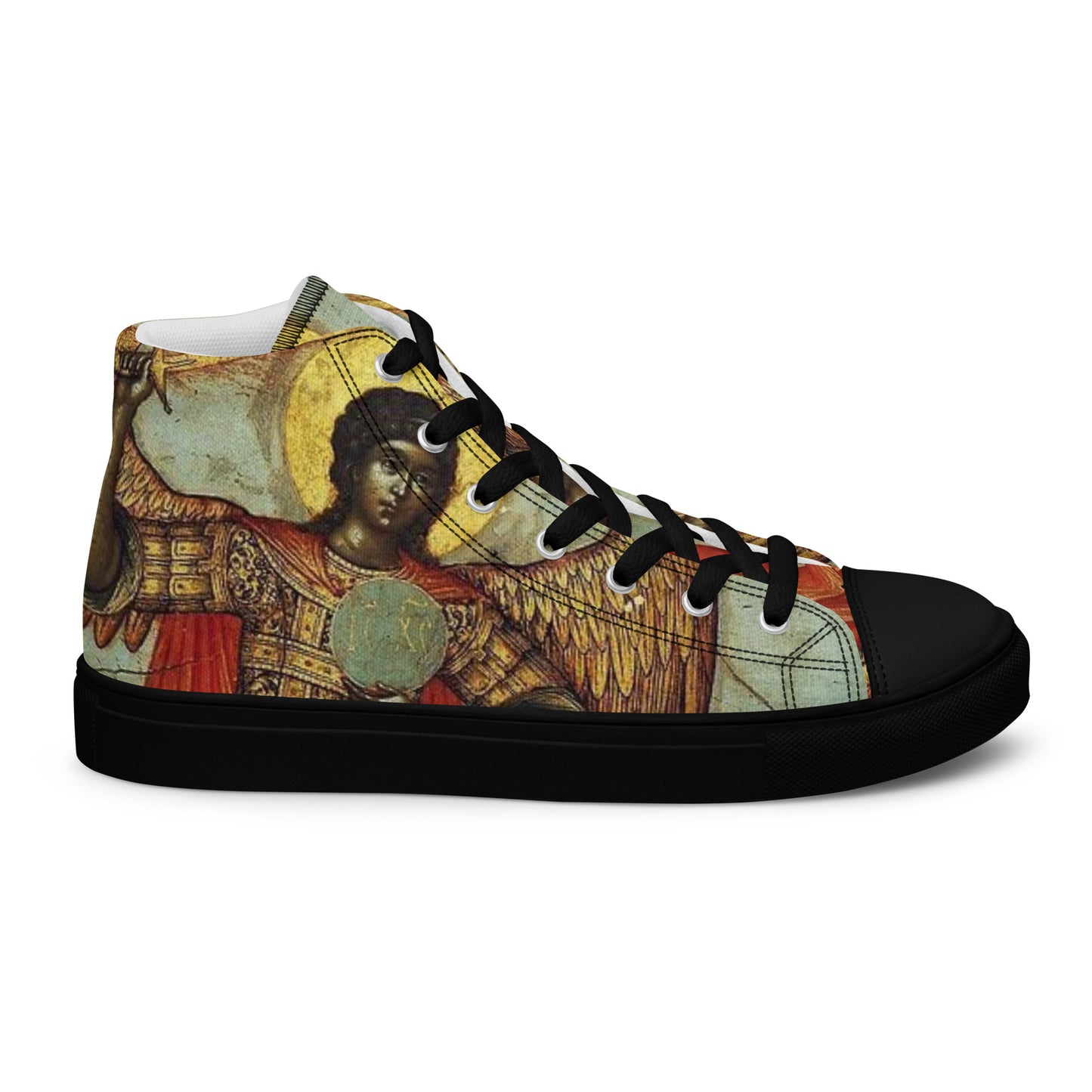 Divine Messenger Black Men’s high top canvas shoes