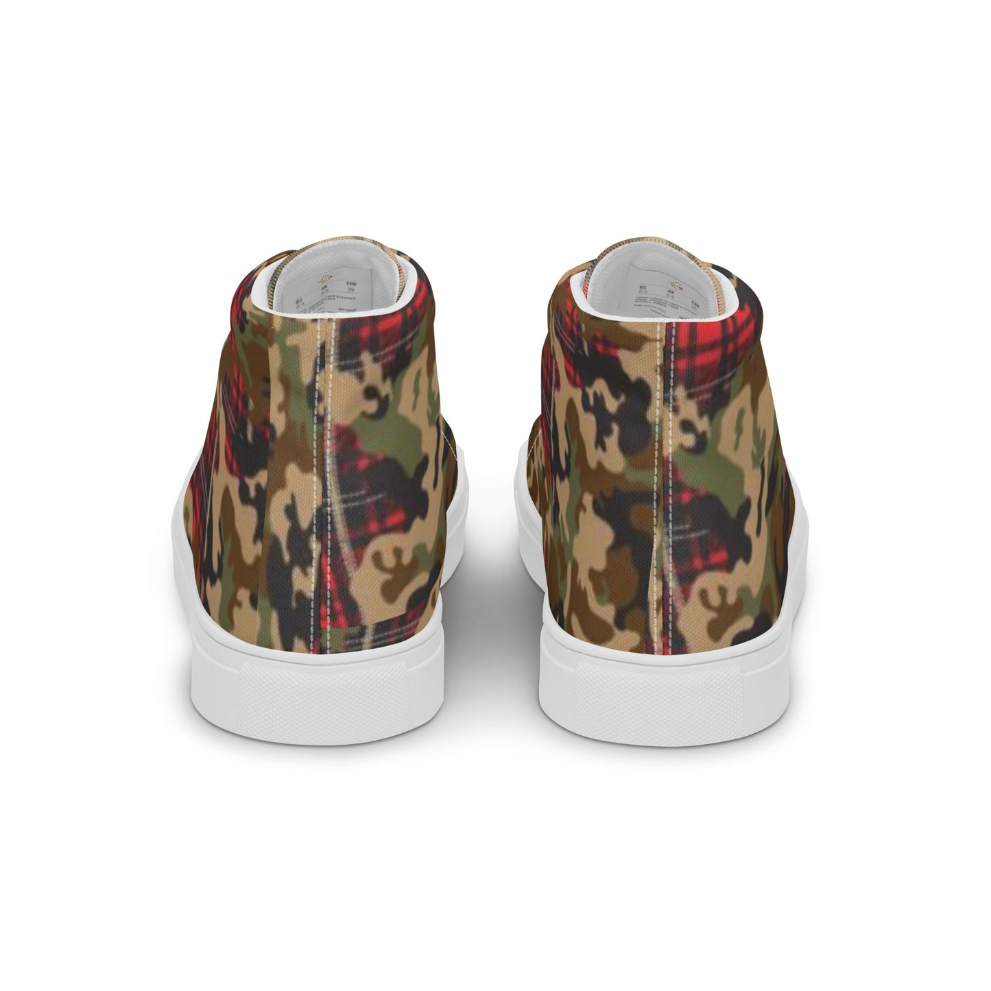 Flannel camo Men’s high top canvas shoes