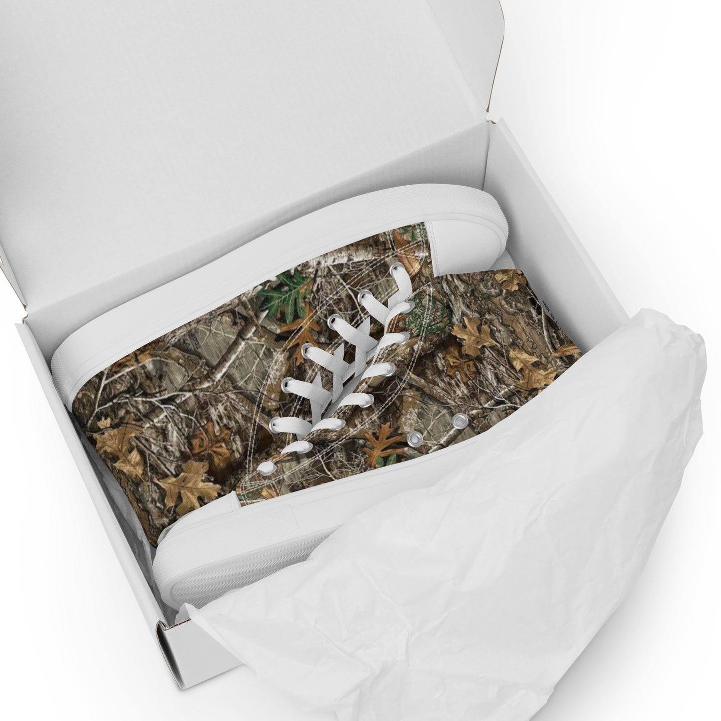 Tree camo Men’s high top canvas shoes