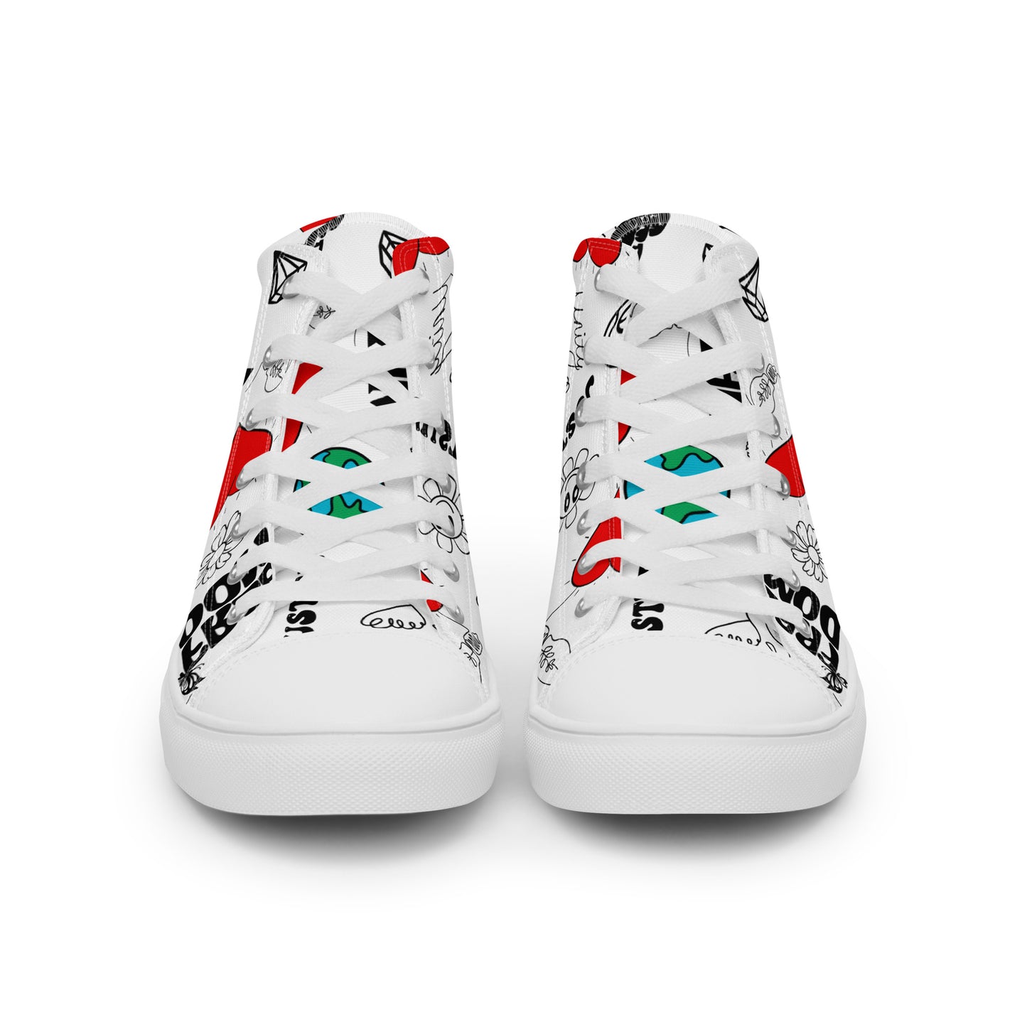 World healer Men’s high top canvas shoes