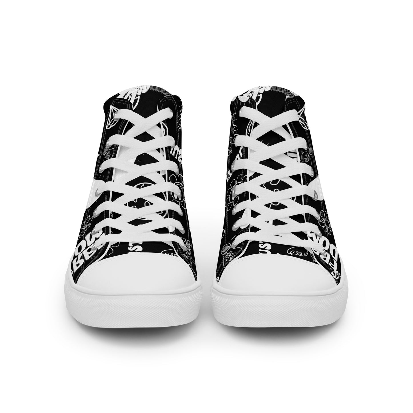 World Healer   black Men’s high top canvas shoes