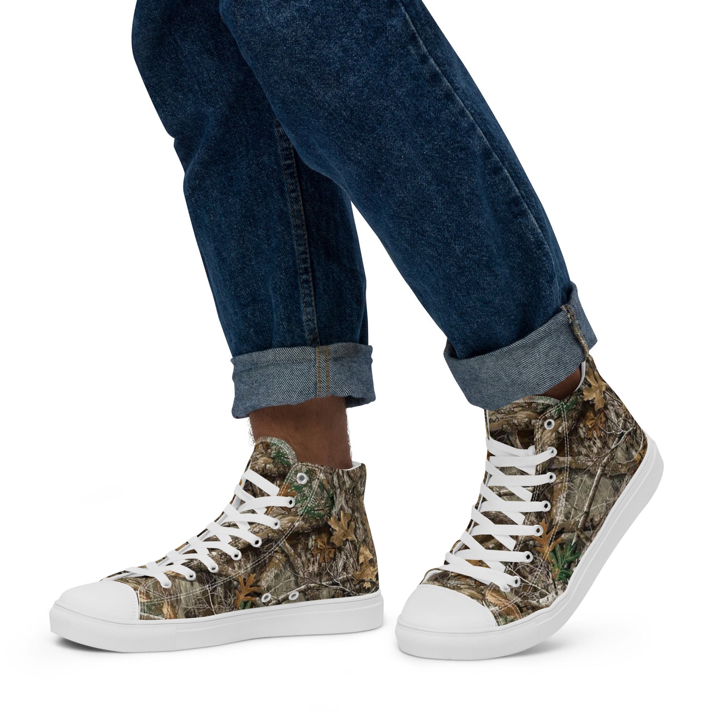 Tree camo Men’s high top canvas shoes