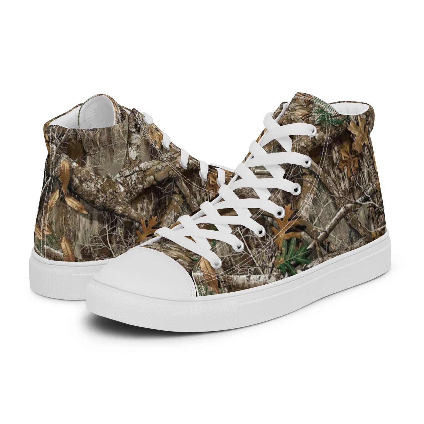 Tree camo Men’s high top canvas shoes