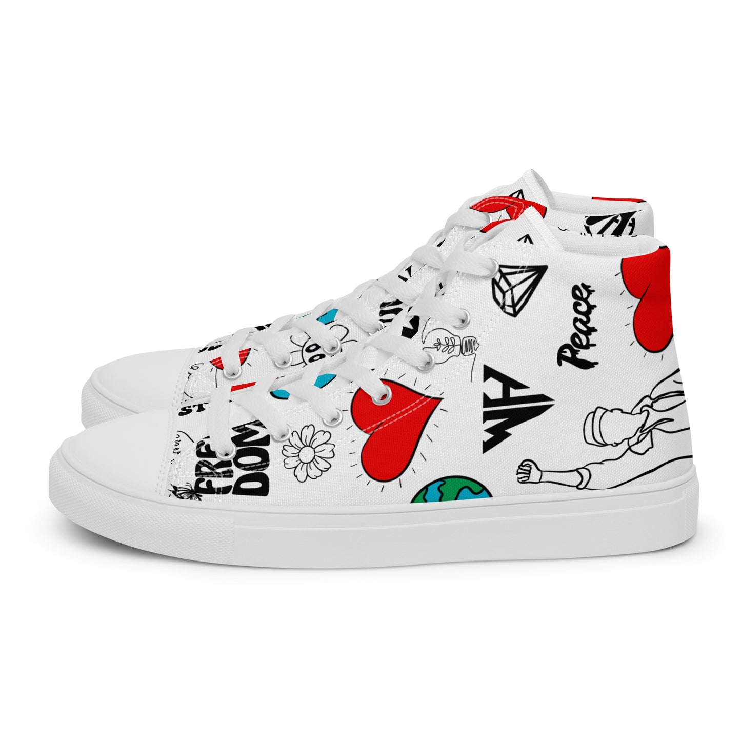 World healer Men’s high top canvas shoes