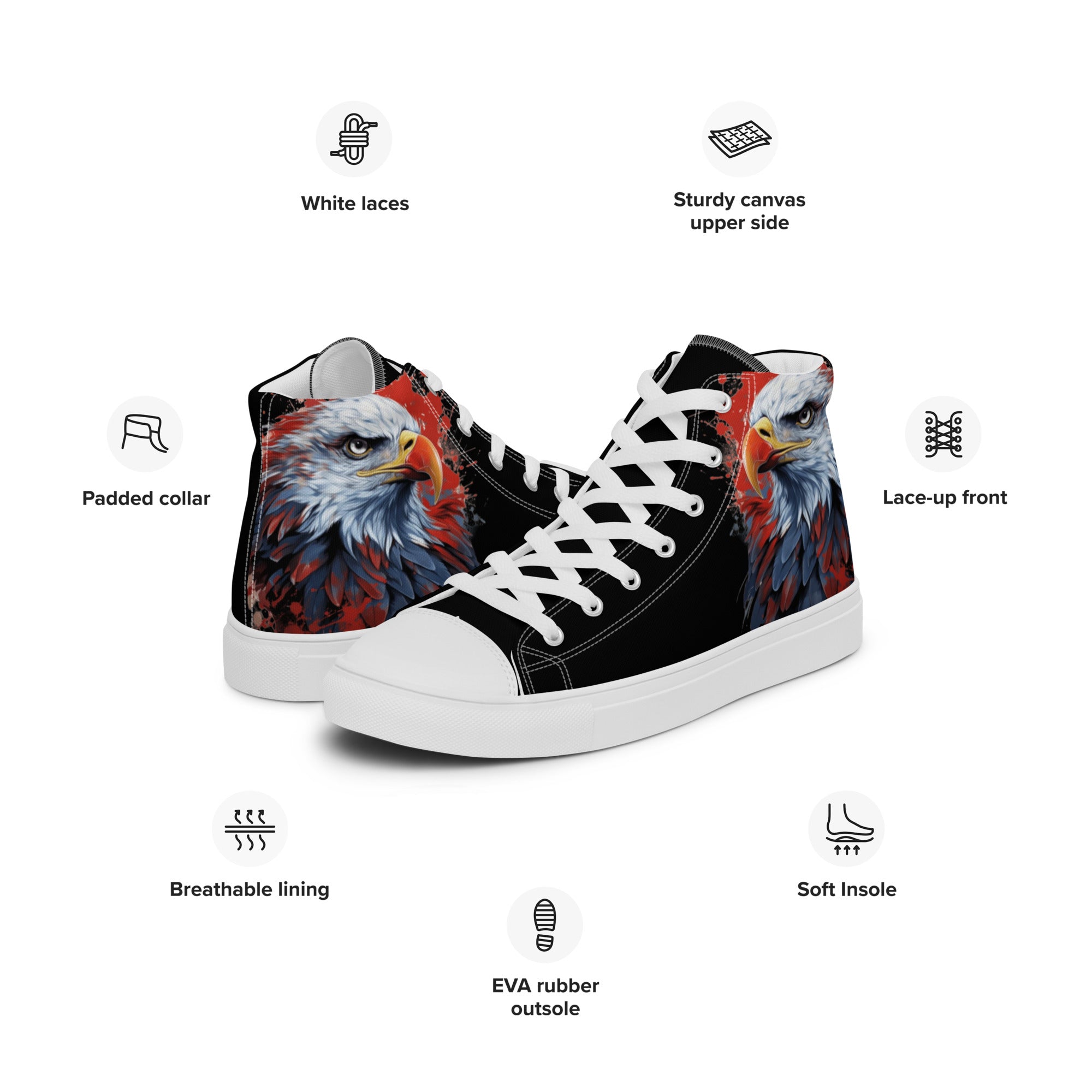 Eagle Eye Men’s high top canvas shoes