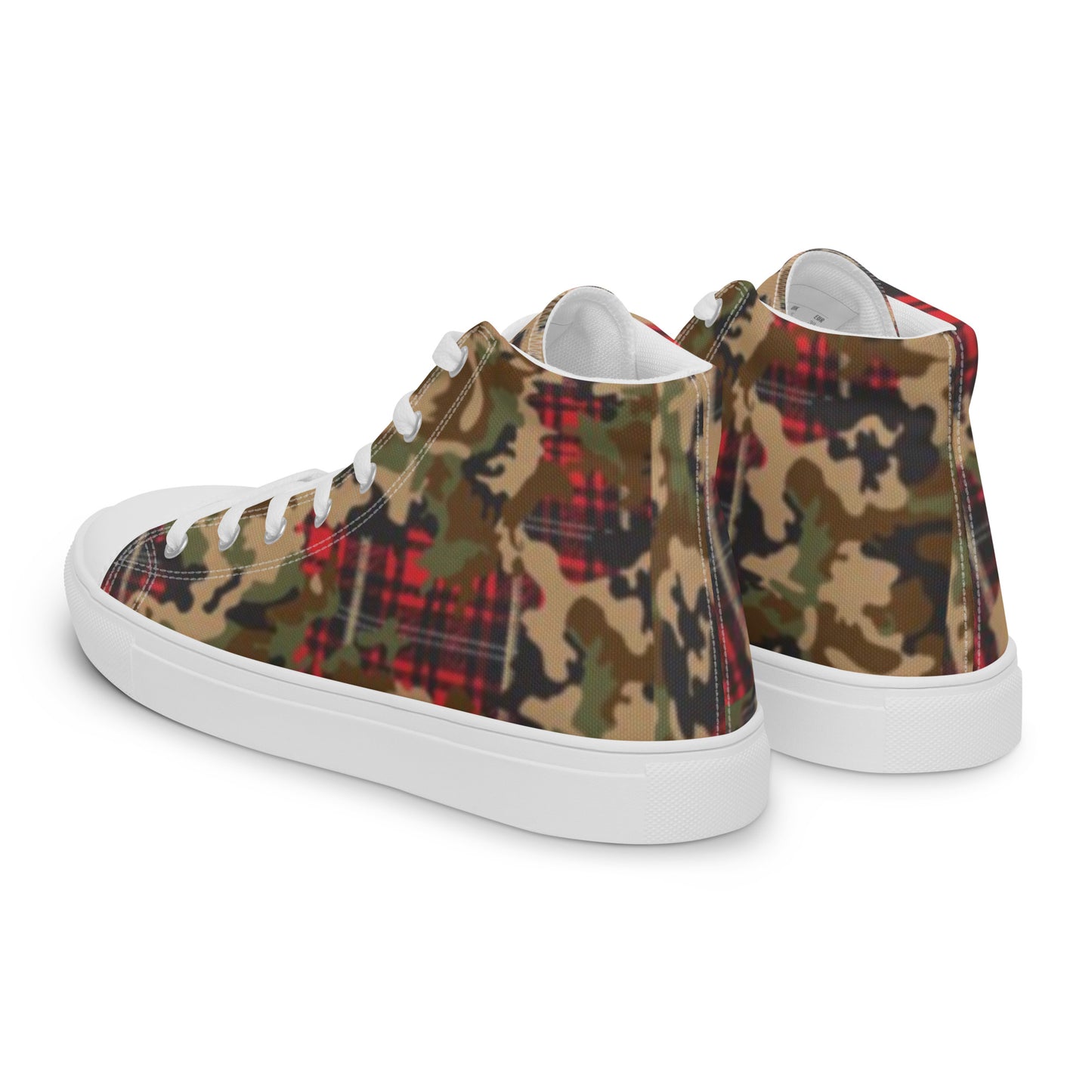 Flannel camo Men’s high top canvas shoes