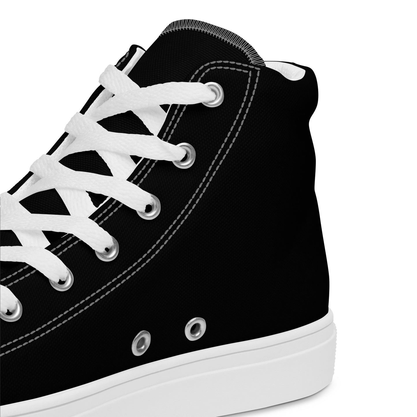 Black on Black IAM Men’s high top canvas shoes