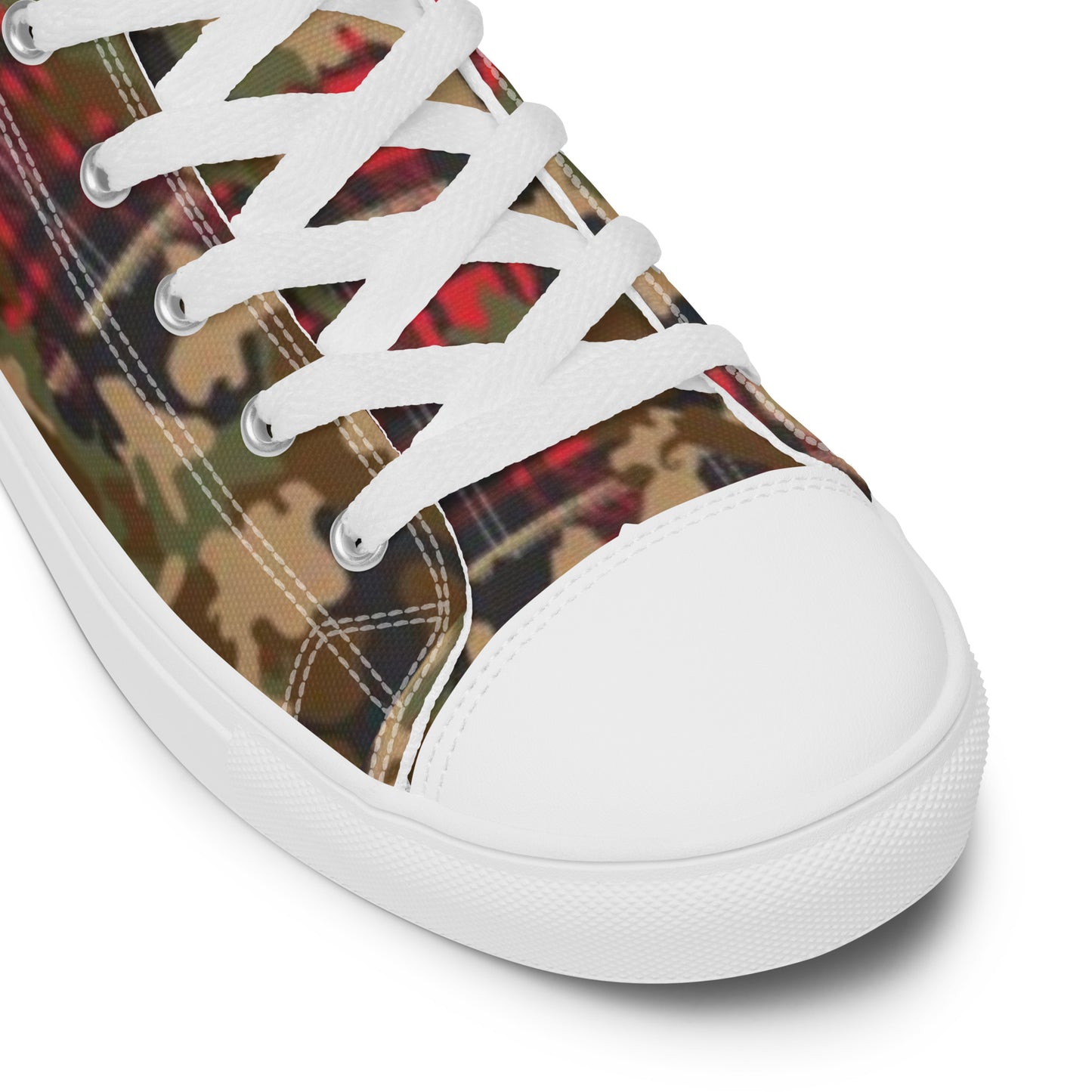 Flannel camo Men’s high top canvas shoes