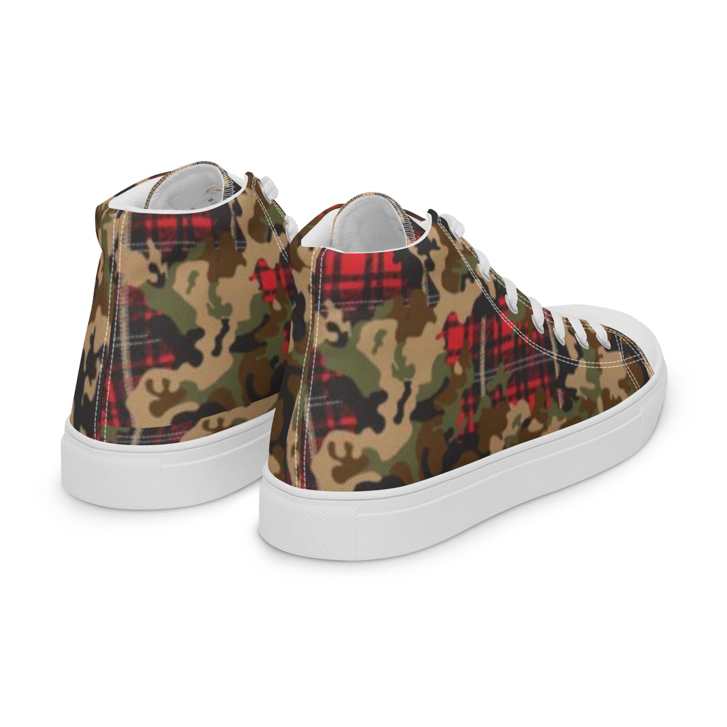 Flannel camo Men’s high top canvas shoes