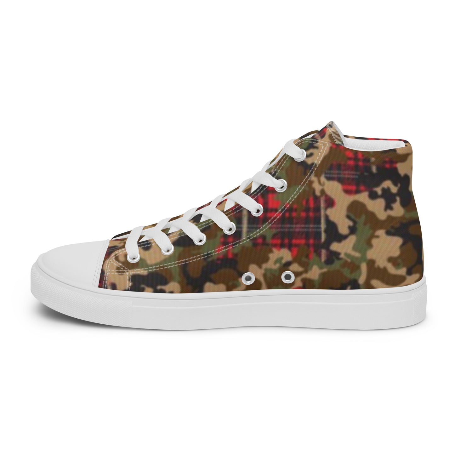 Flannel camo Men’s high top canvas shoes