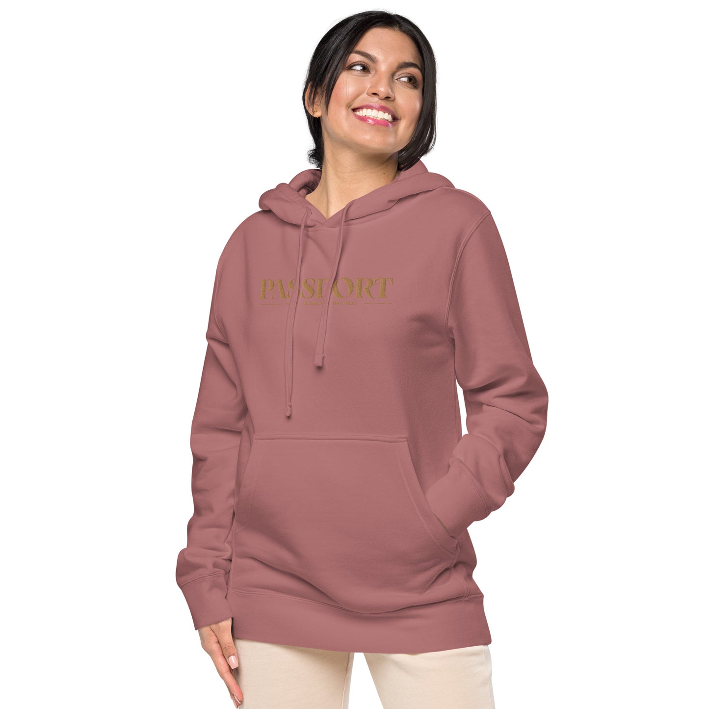 Passport Unisex pigment-dyed hoodie