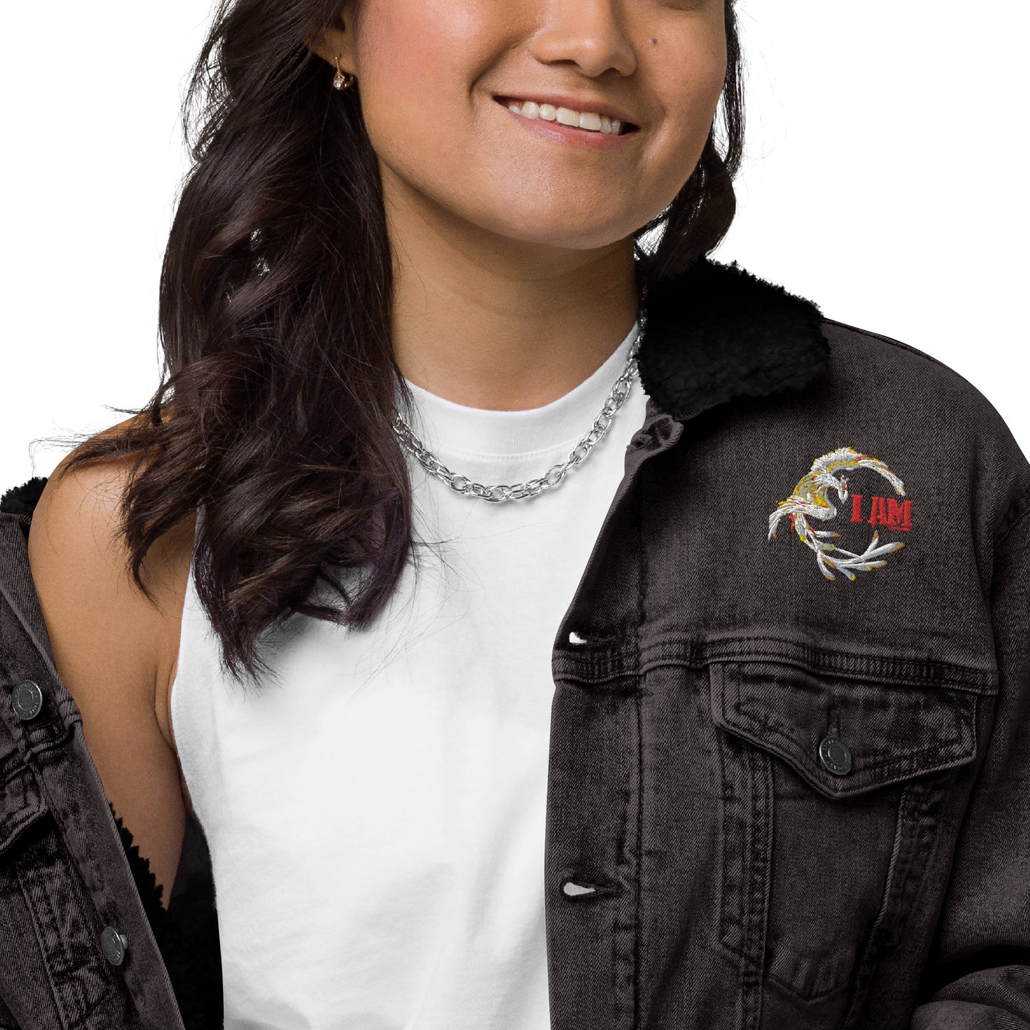 Logo deluxe Unisex denim sherpa jacket