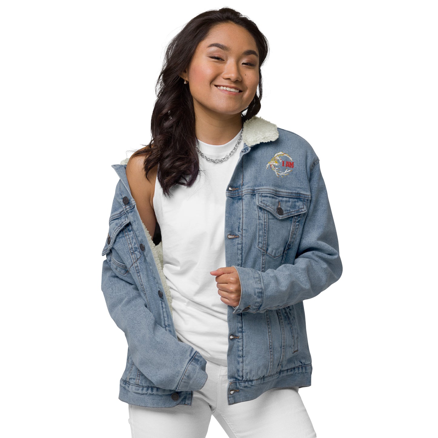 Logo deluxe Unisex denim sherpa jacket